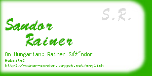 sandor rainer business card